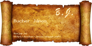 Bucher János névjegykártya